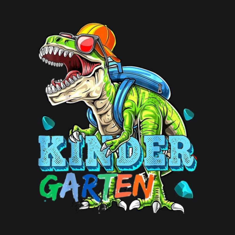 Dinosaurier mit Rucksack im Kindergarten Herren Pullover Hoodie