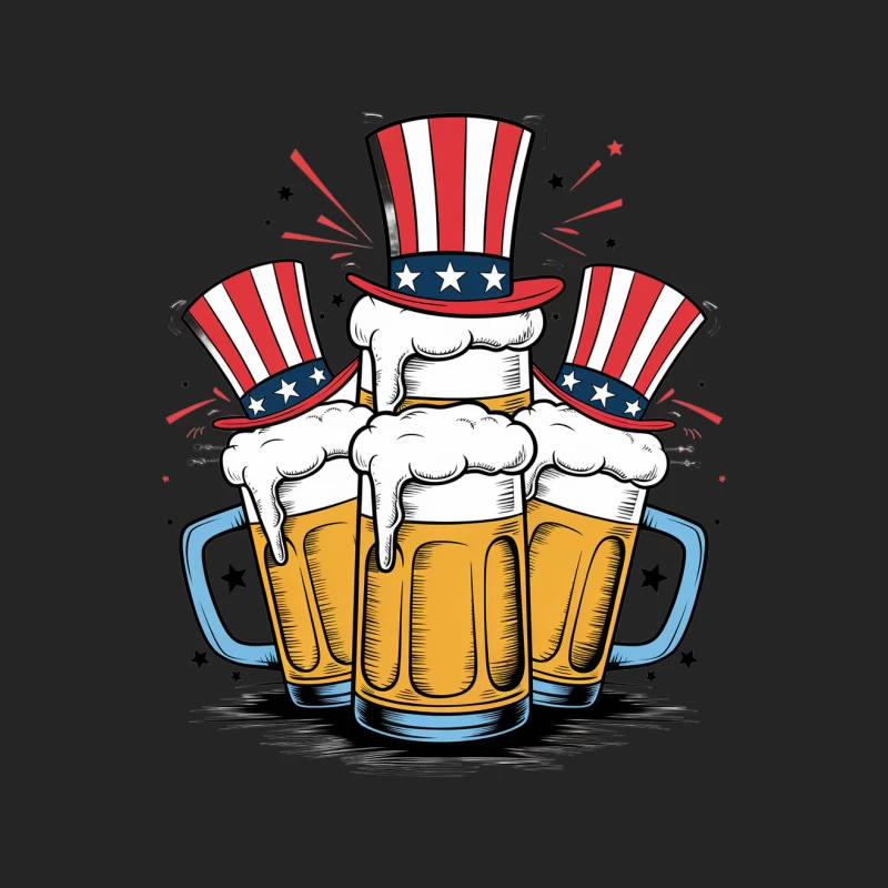 Patriotic American Beer Celebration for Independence Day Female Pullover Sweatshirt