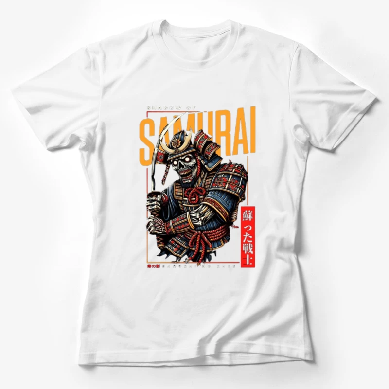 Undead Samurai Warrior in Traditional Armor - Japanese Digital Art Female T-Shirt