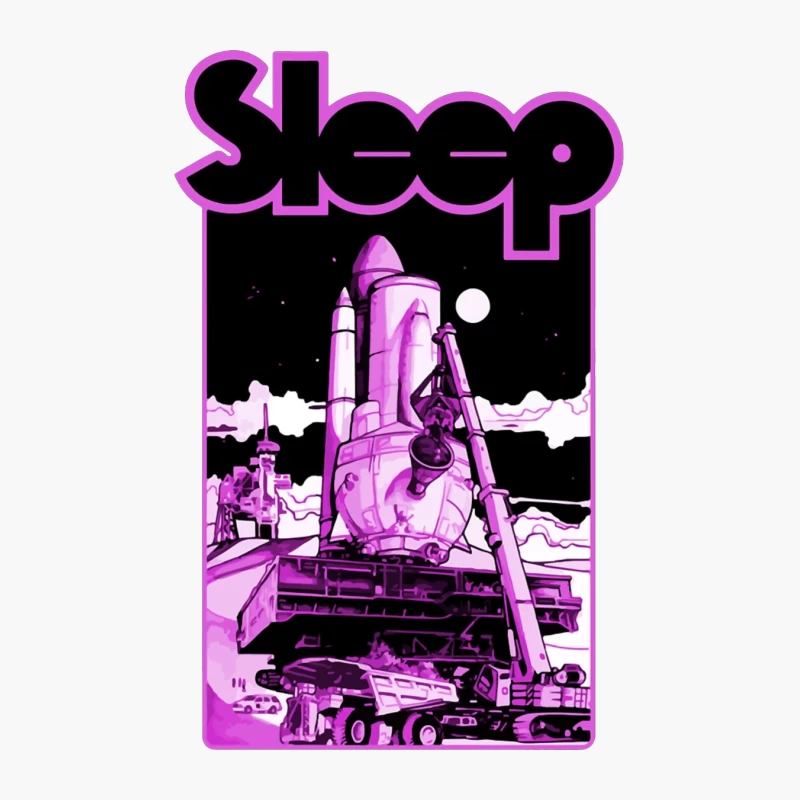 Sleep Band's Purple Rocket Industrial Space Art Cotton Tote Bag