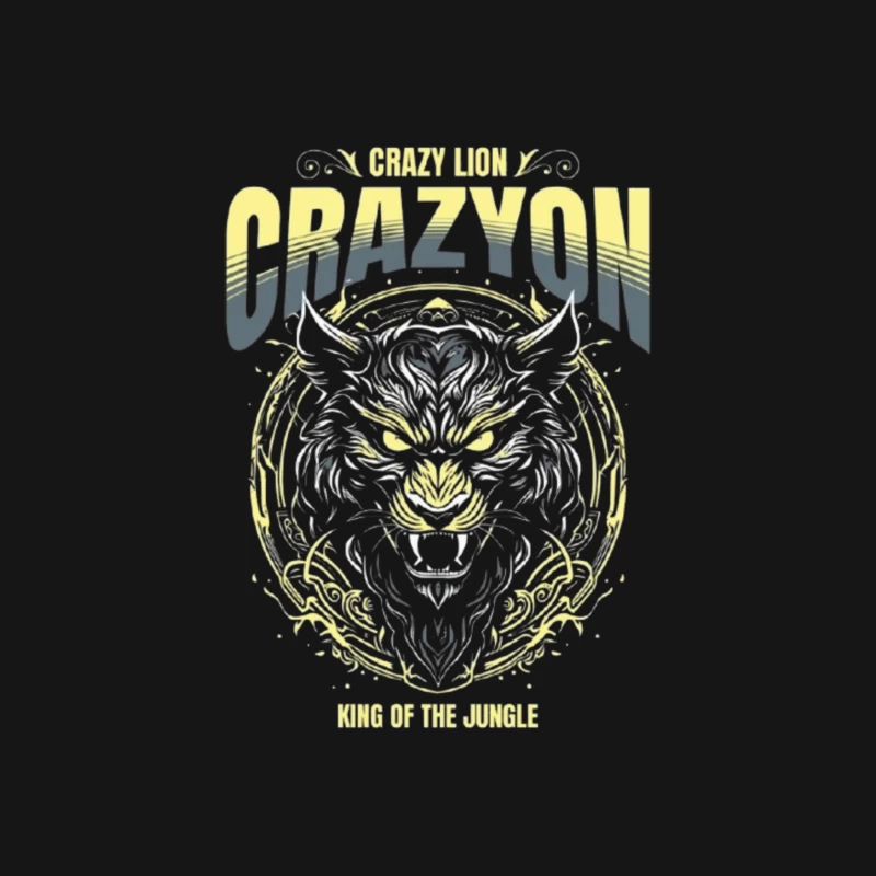 Fierce Tiger Tribal Art with "Crazyon" Typography Design Female Long Sleeve T-Shirt