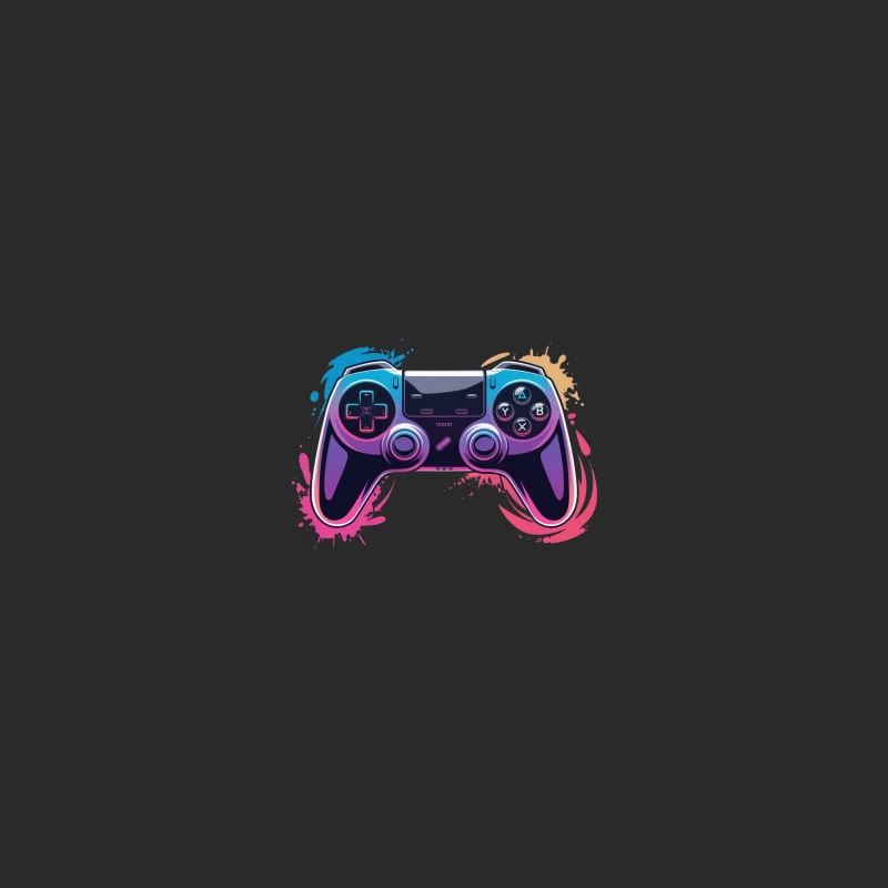 Vibrant PlayStation Controller Splatter Art Baseball Cap