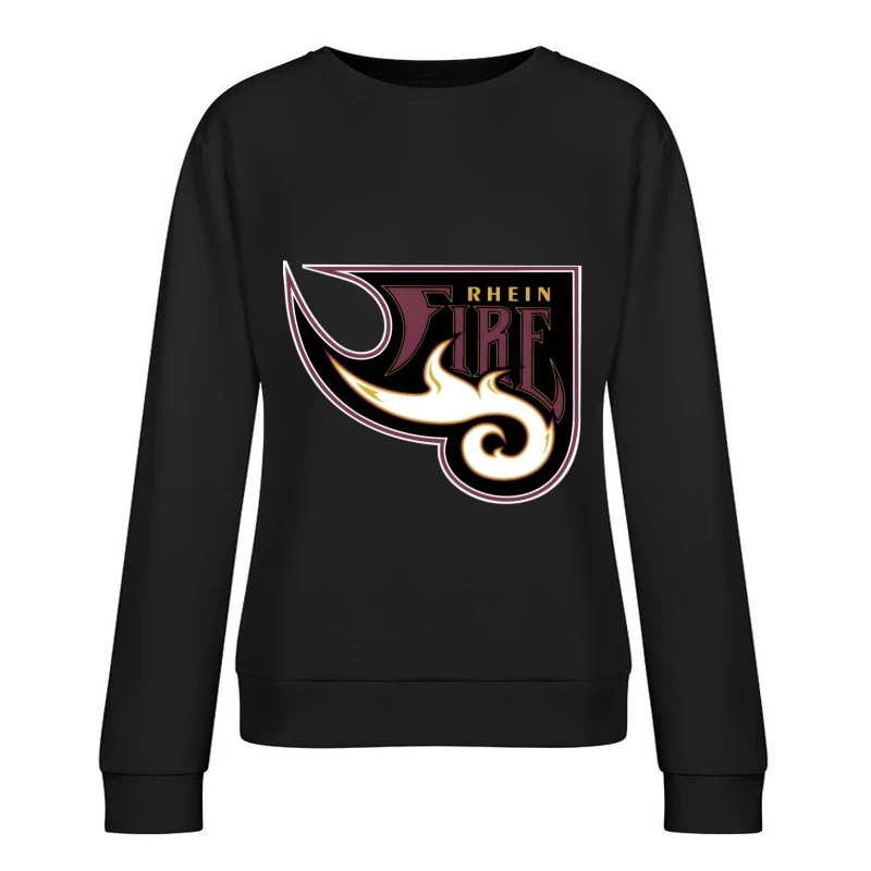 Rhein Fire Professional Football Team Logo with Stylized Flame Design Female Pullover Sweatshirt