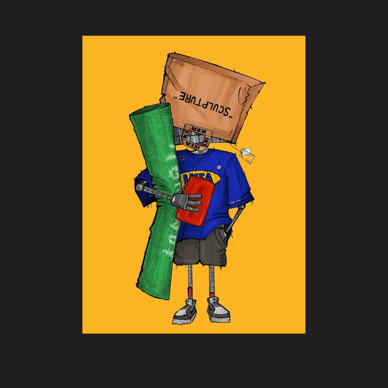 Quirky Paper Bag Robo Male Tank Top