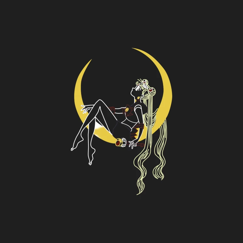 Anime-Mondprinzessin mit Schwert und Mond Herren Tanktops