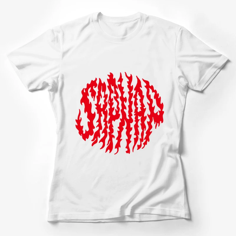 Rote Flammen Text Design Damen T-Shirt