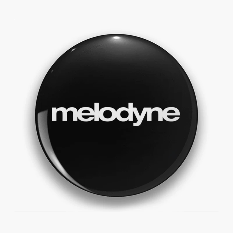 Melodyne Text Logo Outline Design Pin