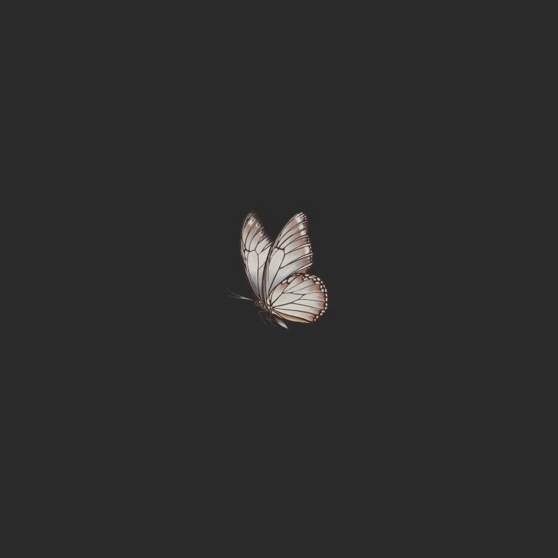 Delicate White Butterfly Illustration: Nature's Winged Beauty Baseball Cap