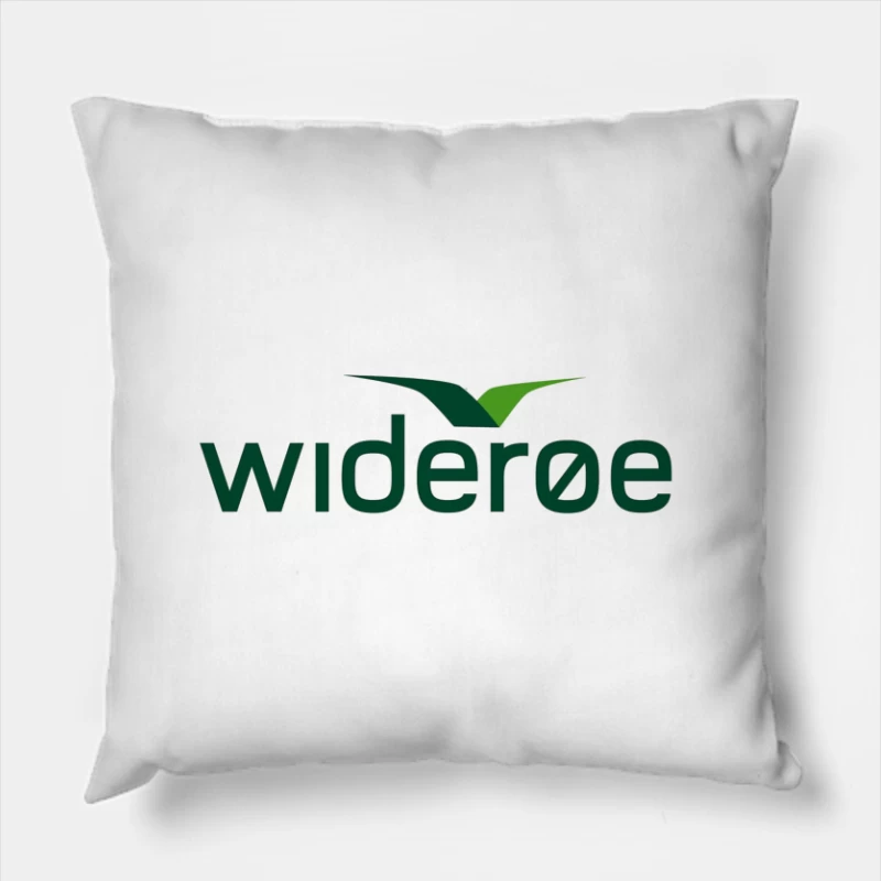 Wideroe Airlines Green Bird Logo Design Throw Pillow