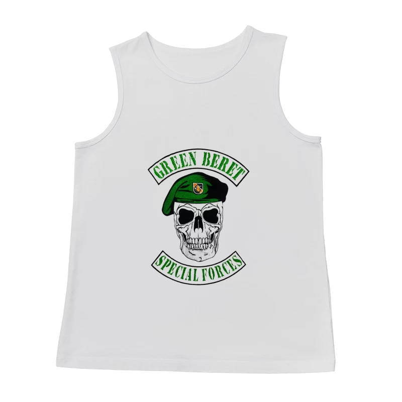Green Beret Special Forces Skull Emblem Male Tank Top