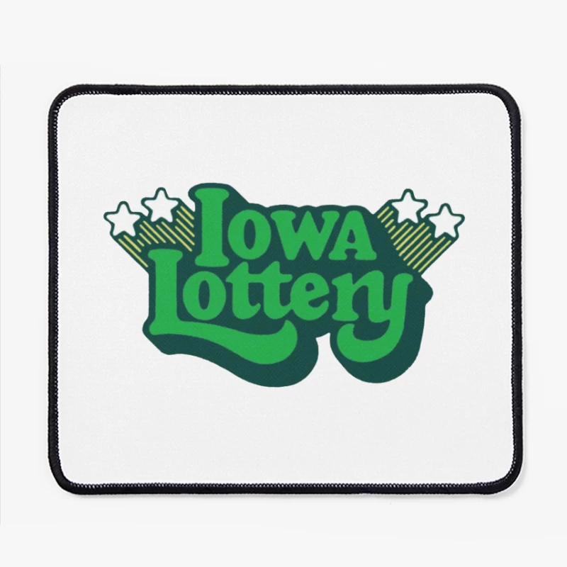 Vintage-Style Iowa Lottery Green Logo with Stars Mouse Pad