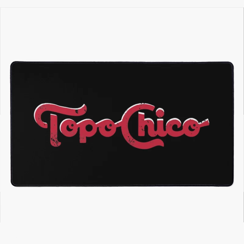 Vintage Topo Chico Red Logo Design Desk Mat