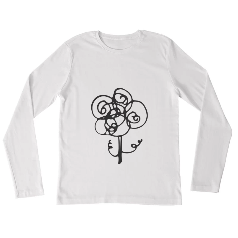 Fleur abstraite tourbillonnante Femme Manches Longues T-Shirt
