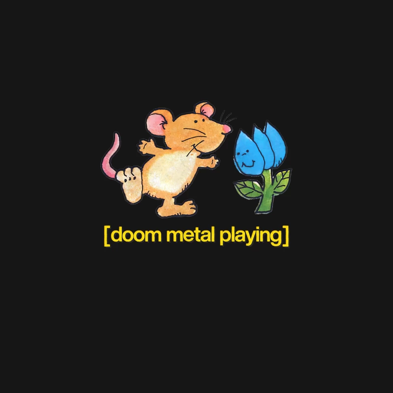 Doom Metal Playing  Cute Dancing Mouse Design Desk Mat