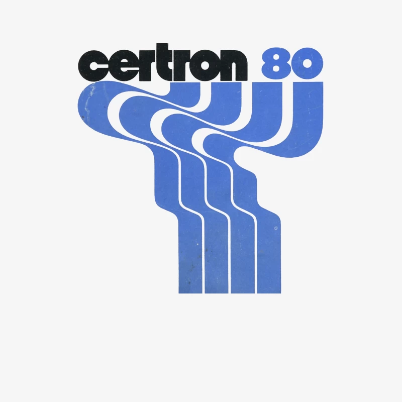 Vintage Certron 80 Blue Wave Logo Design Male Long Sleeve T-Shirt