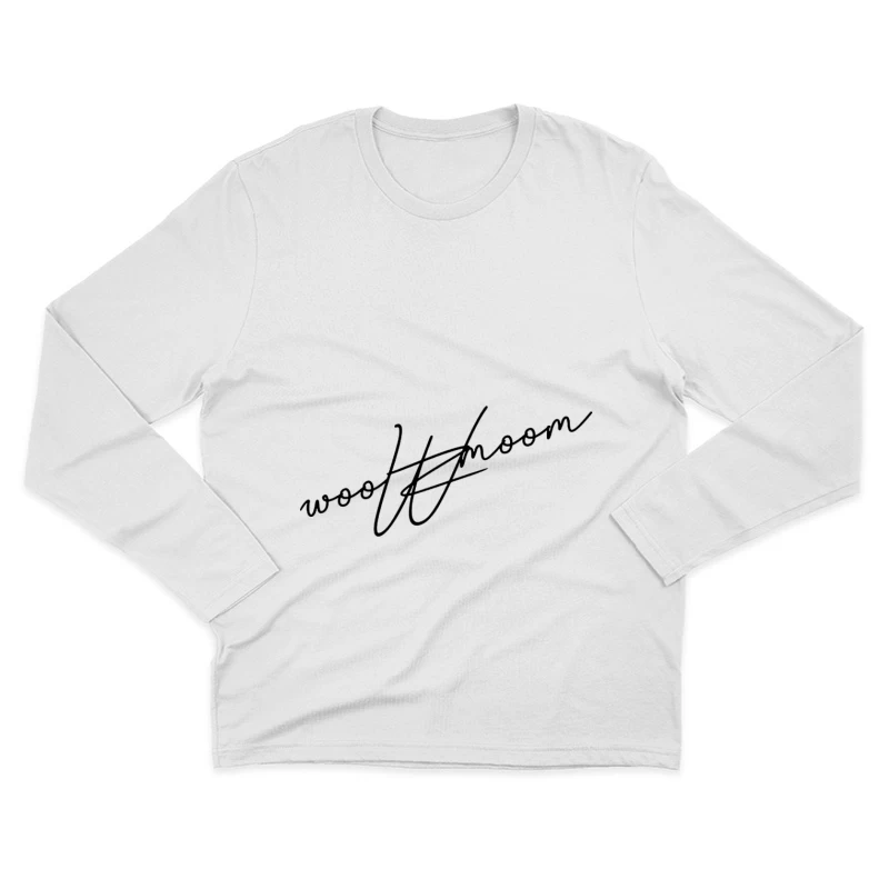 Wolkenmond-Design mit Schriftzug Herren Langarm T-Shirt