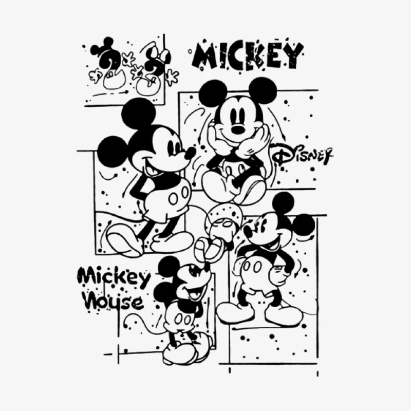 Mickey Mouse Zeichnung Herren Langarm T-Shirt