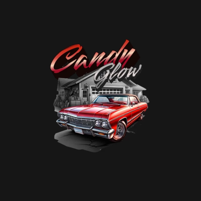 Candy-Lackauto vor Garage Herren Langarm T-Shirt
