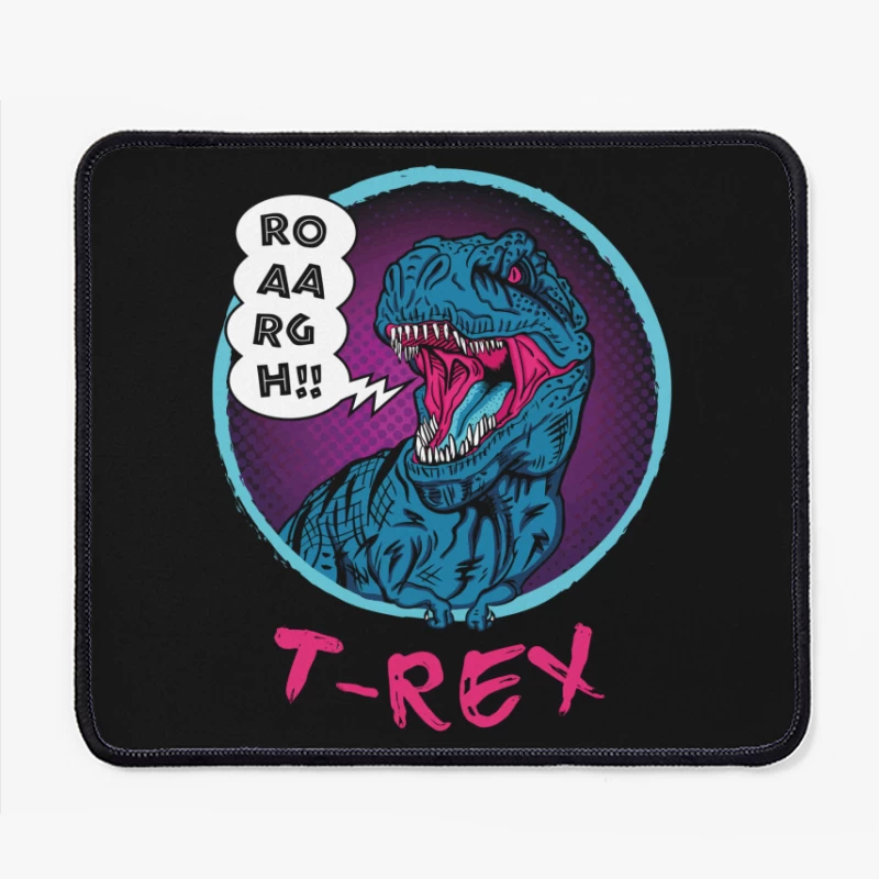 Neon T-Rex Power Mouse Pad