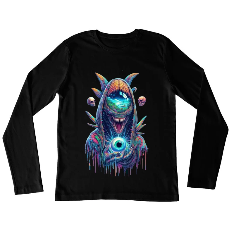 Surreal Cosmic Monster in Vibrant Colors Female Long Sleeve T-Shirt