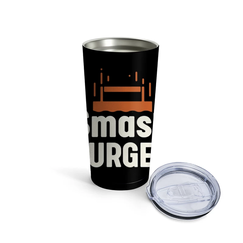 Smash Burger Minimalist Restaurant Logo Design Travel Mug