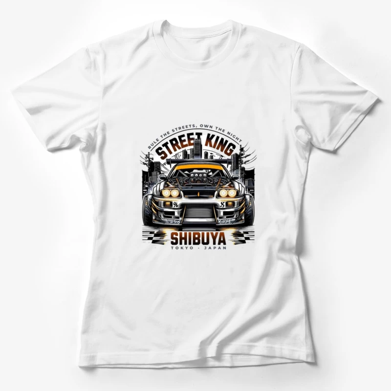 Street King: Modified Toyota Supra in Shibuya Night Scene Female T-Shirt