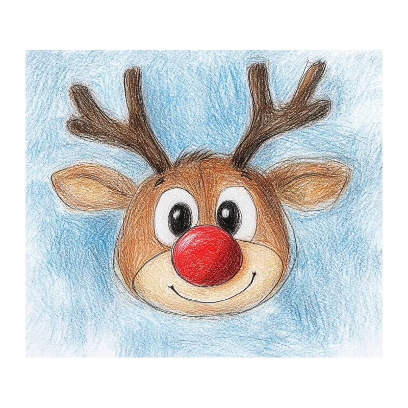 Cute cartoon reindeer with red scorpion hand drawn Tapestry
