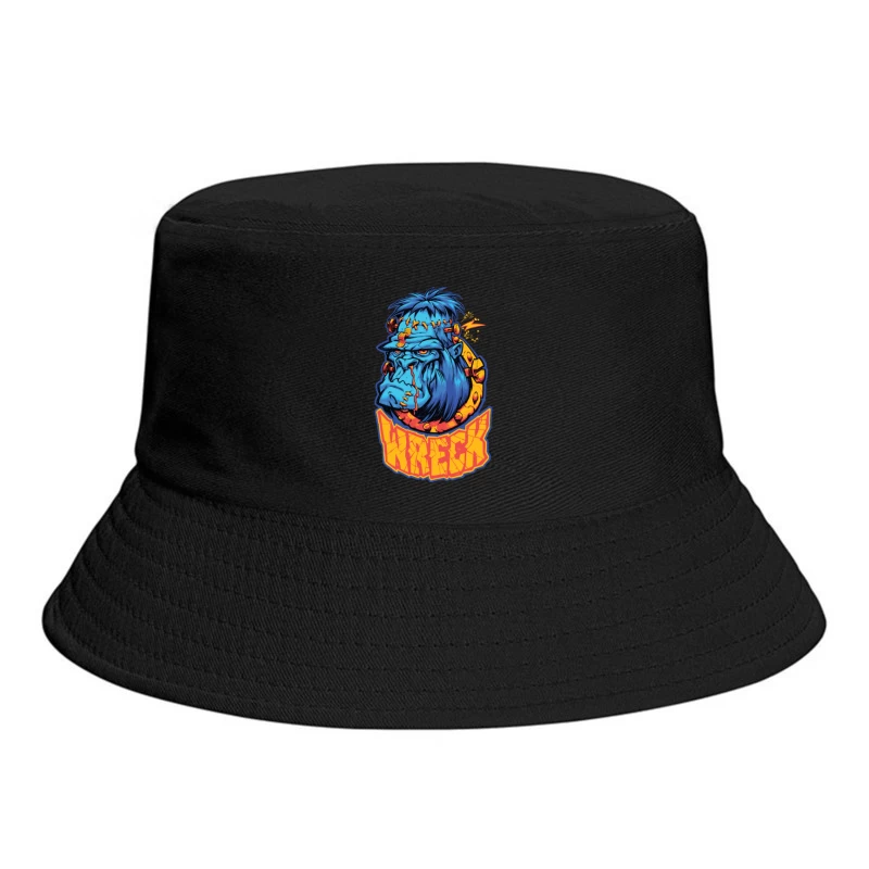 Colorful Cartoon Gorilla Illustration Bucket Hat