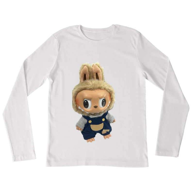 Niedlicher Tier-Plüsch mit Overall Damen Langarm T-Shirt