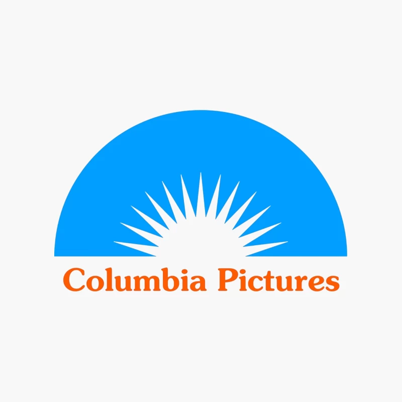 Columbia Pictures Logo: Iconic Sun Design in Blue and Orange Cotton Tote Bag