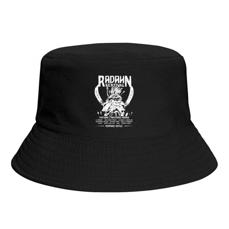 Black and White Manga-Style Festival Poster for Radahn Event Bucket Hat