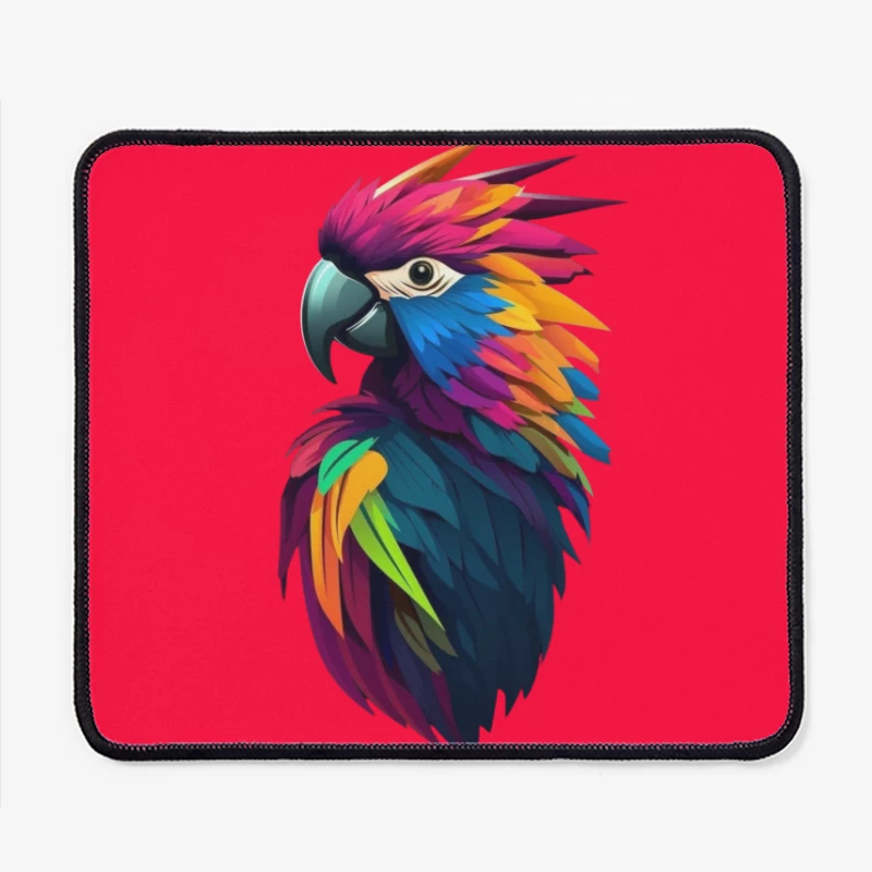 Colorful Parrot Illustration Mouse Pad