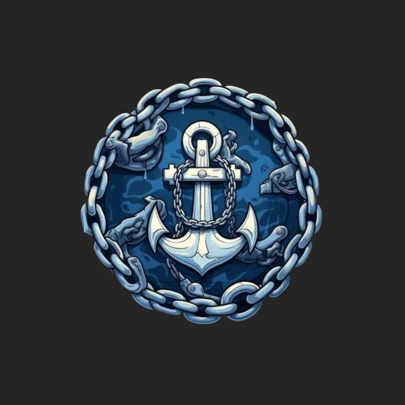 Anchor and Chains Emblem Male Pullover Sweatshirt