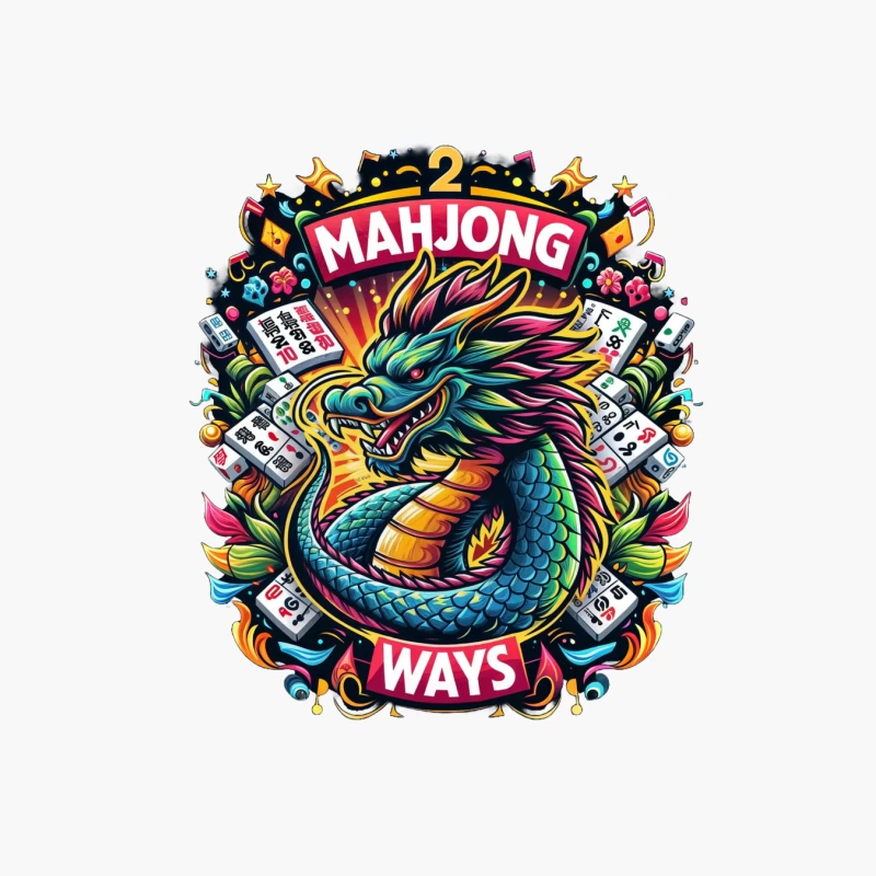 Majestic Dragon with Mahjong Tiles Cotton Tote Bag