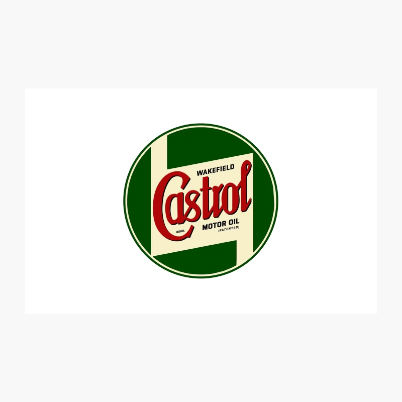 Vintage Castrol Motor Oil Circular Logo: Retro Automotive Branding Travel Mug