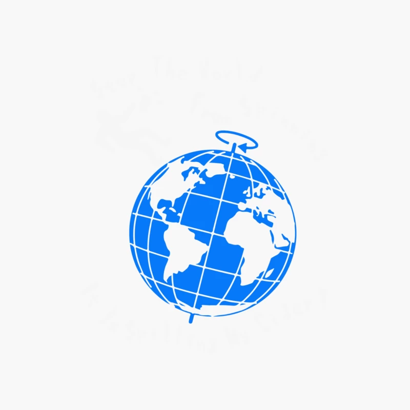 Blue Globe Illustration: World Map Graphic Design Cotton Tote Bag