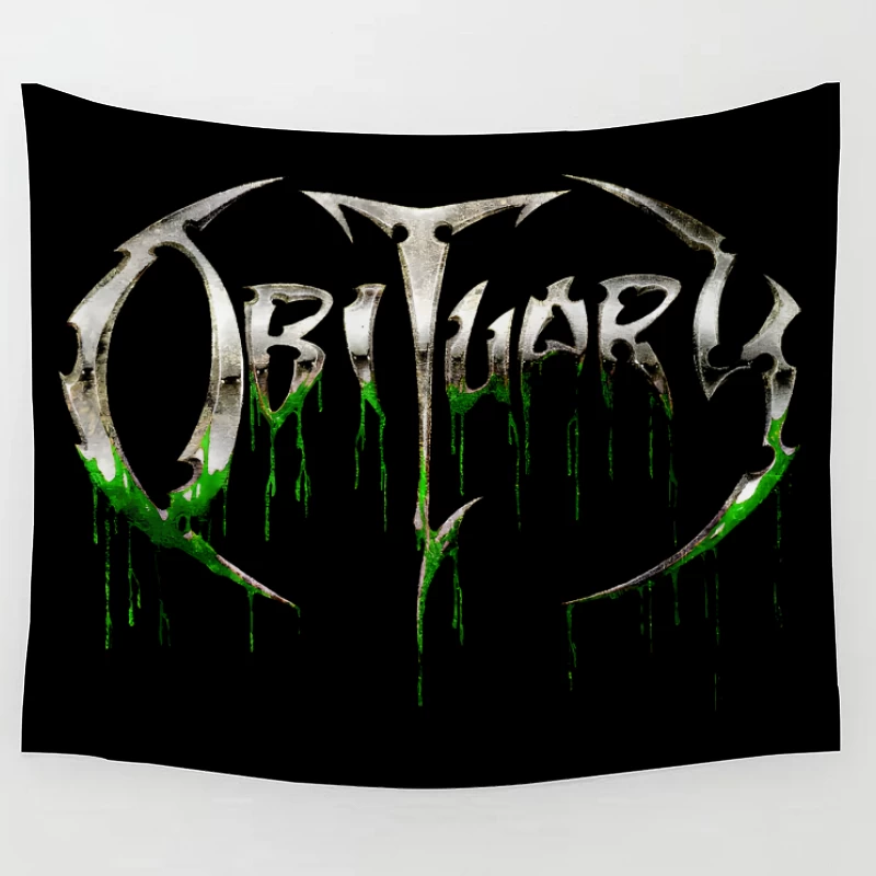 Obituary Slowly We Rot Logo Tapestry