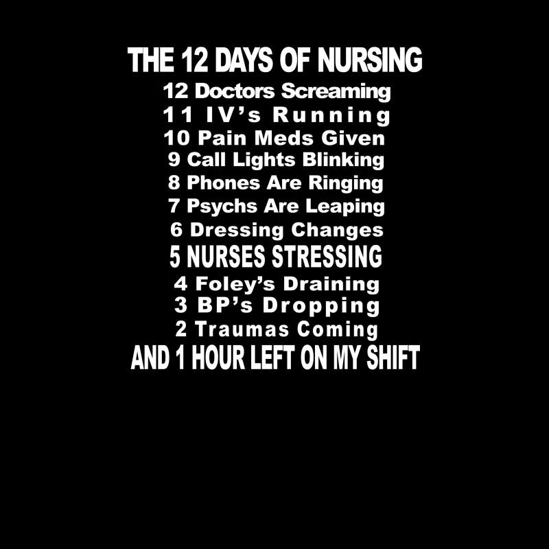 The 12 Days of Nursing Throw Pillow