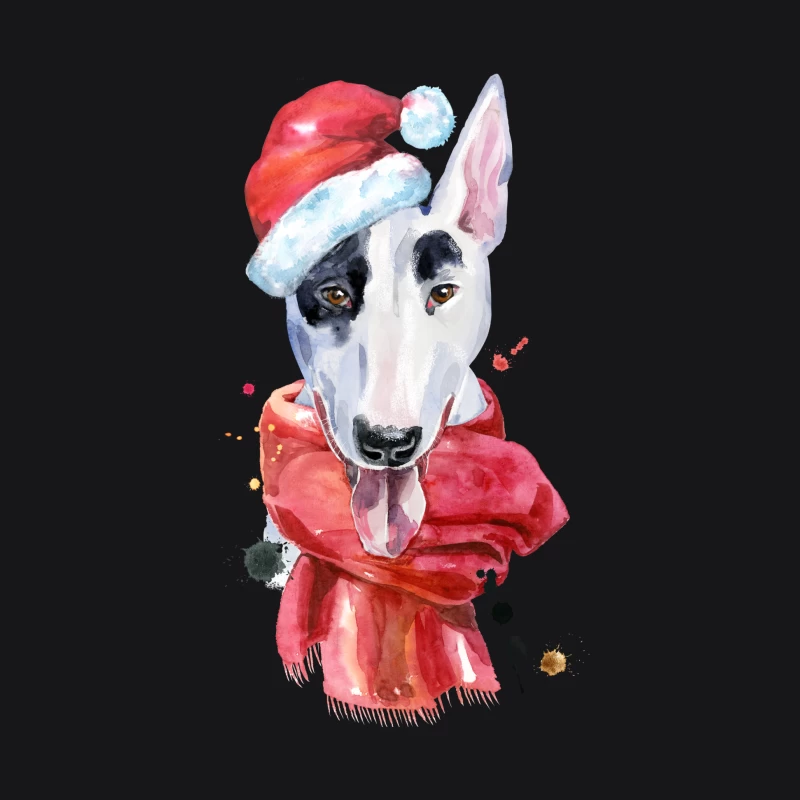 Chien en chapeau de Noël et écharpe Femme Sweat à capuche