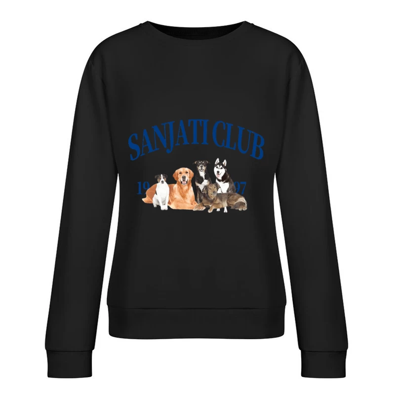Sanjati Club Hundeillustration 1997 Damen Pullover Sweatshirt