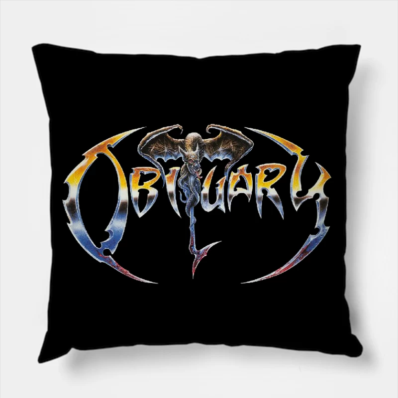 Obituary The End Complete Logo Throw Pillow