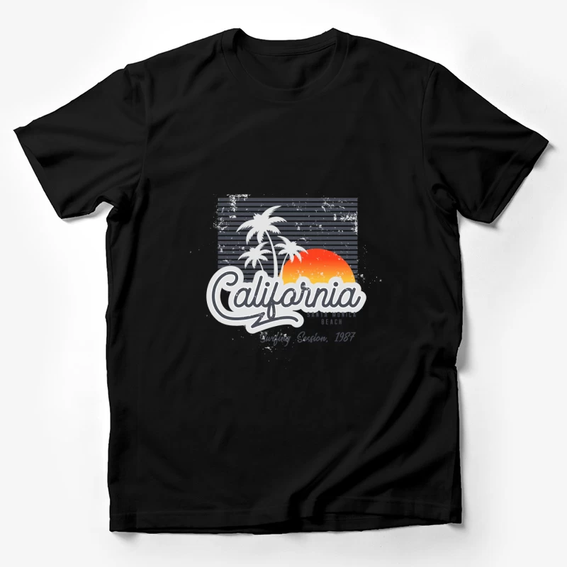 Kalifornien Sonnenuntergang Surf-Design Herren T-Shirt