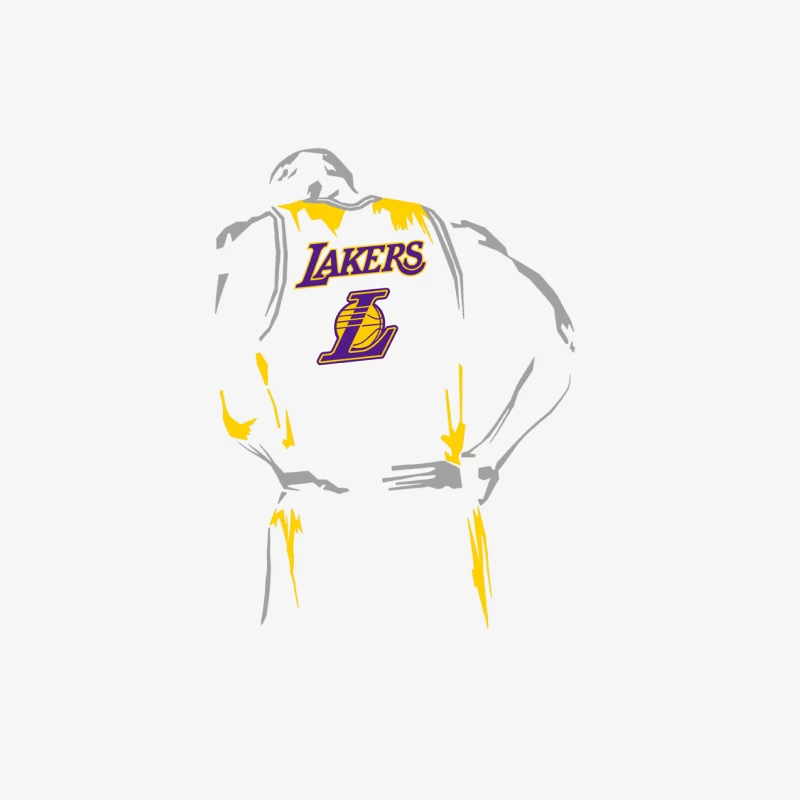 Lakers Basketball-Silhouette Herren Langarm T-Shirt