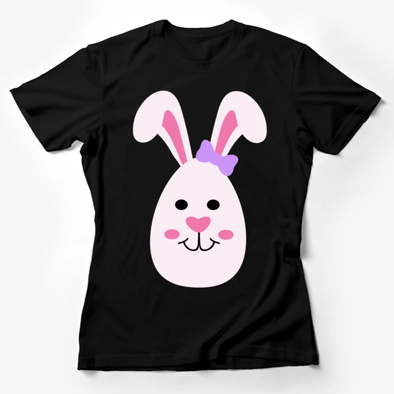 Visage de lapin mignon avec nœud Femme T-Shirt