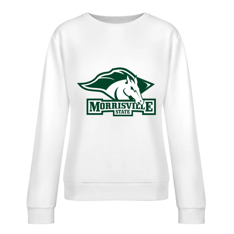 Morrisville State College Athletics Logo with White Horse Mascot Female Pullover Sweatshirt