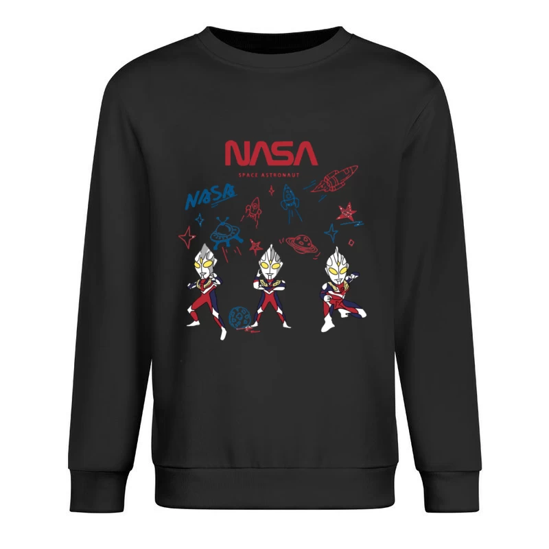 Weltraumabenteuer mit Astronauten und Raketen Herren Pullover Sweatshirt