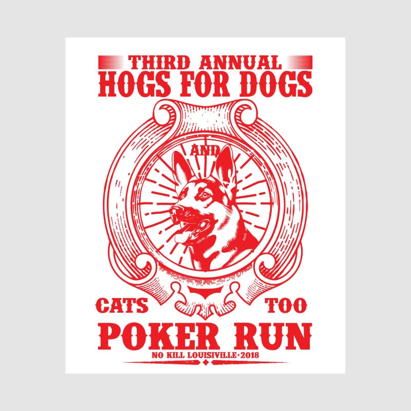 Troisième course poker pour Hogs for Dogs et Cats Too Homme Sweat à capuche