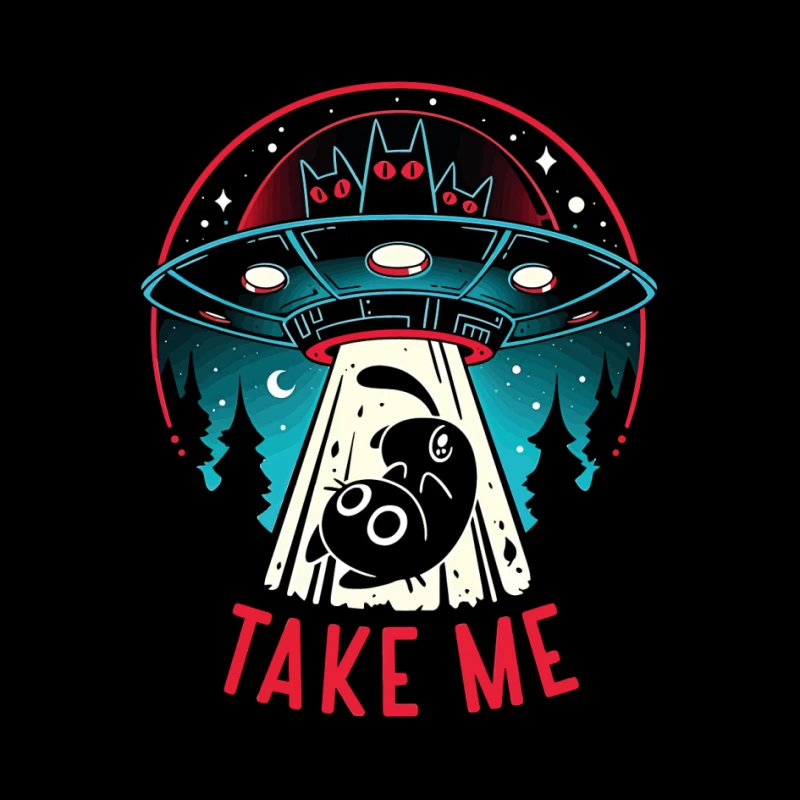 Take Me – UFO & Cat Abduction Whimsy Pin