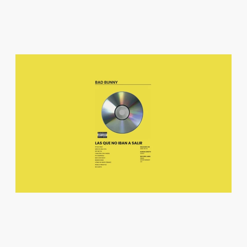 Bad Bunny's "Las Que No Iban A Salir" Album Cover with CD and Track List Travel Mug
