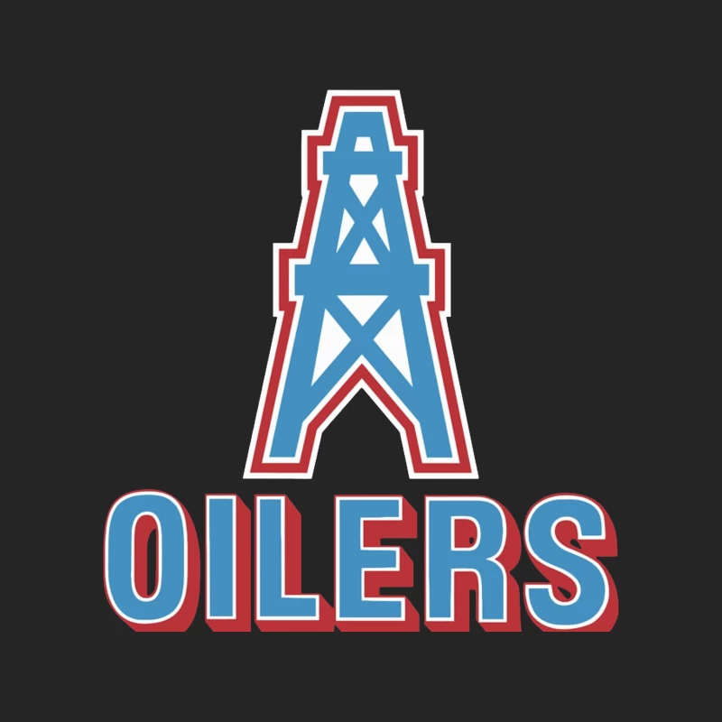 Houston Oilers Vintage NFL Team Logo with Oil Derrick Symbol Male Pullover Sweatshirt